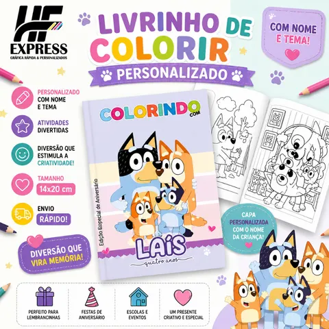 Lembrancinha Livrinho para Colorir Personalizado QUALQUER Tema - Envio no mesmo dia - Para festa